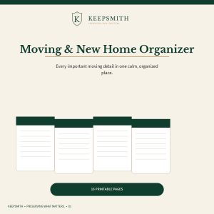 Keepsmith printable Moving and New Home Organizer cover